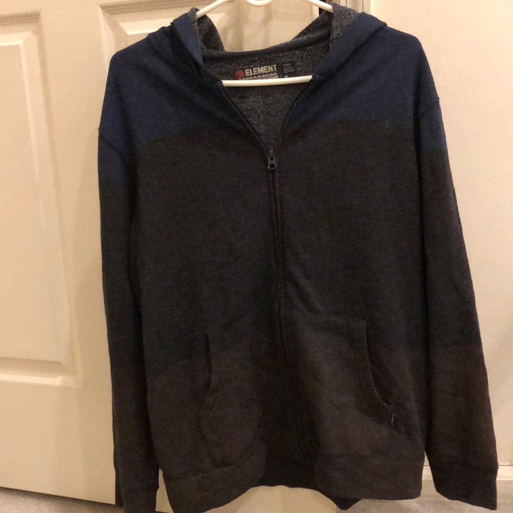 Element hooded zippered sweatshirt. Brown, gray and blue . Size xl